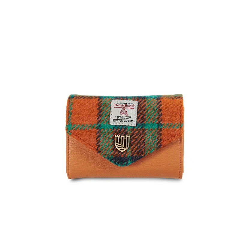 Small Clasp Purse – Orange Blue Tartan
