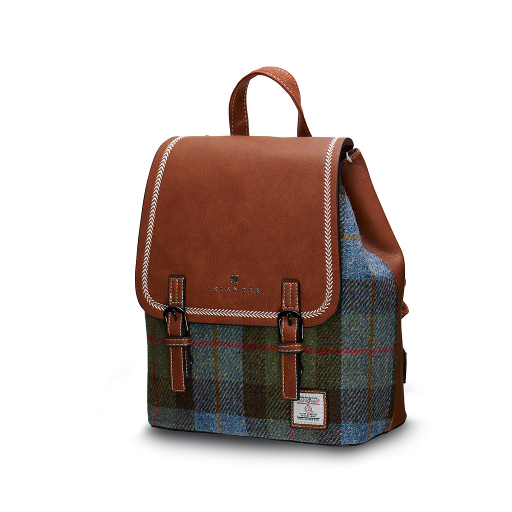 The Jura Backpack – Chestnut Blue Tartan