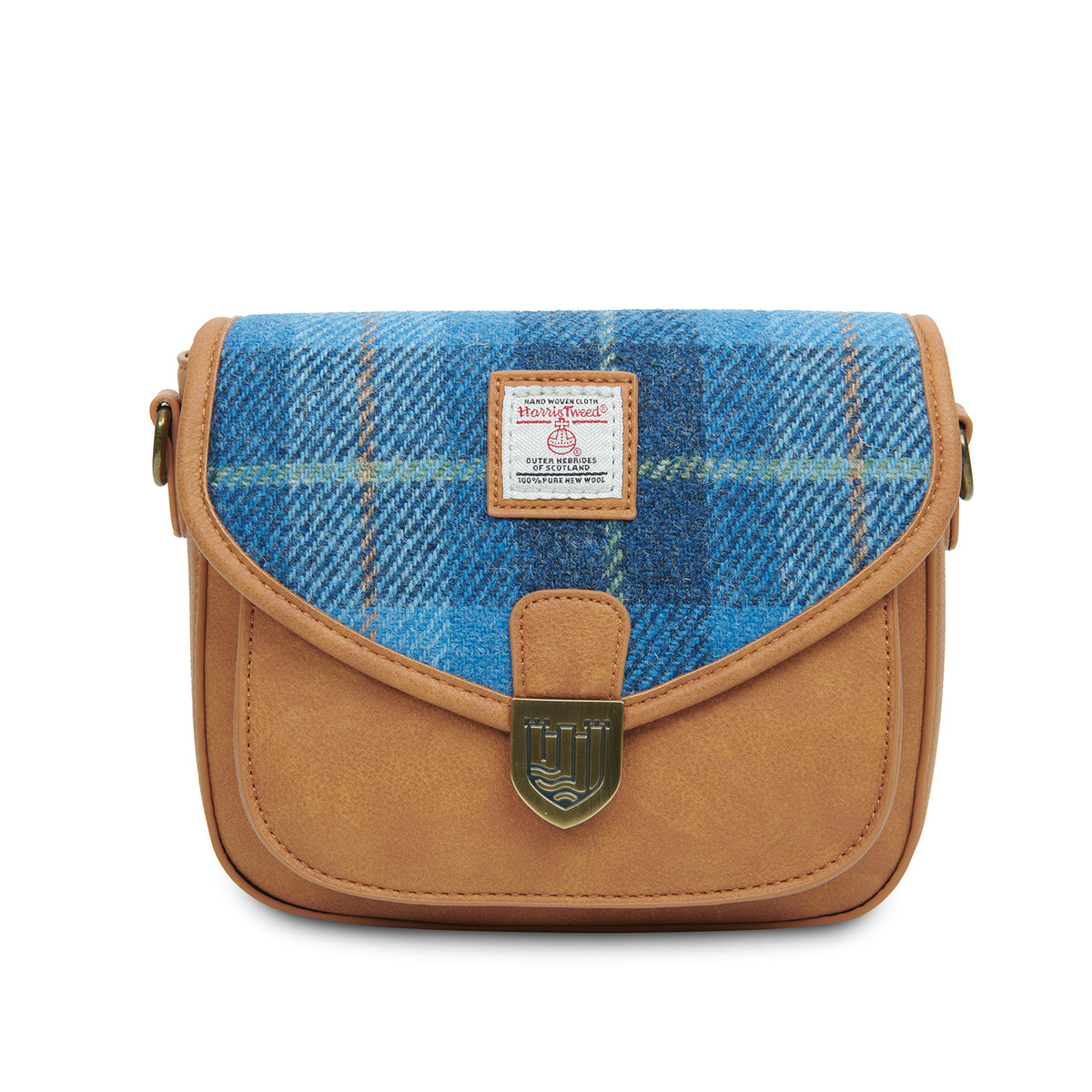 The Mini Saddle Bag – Blue Tartan