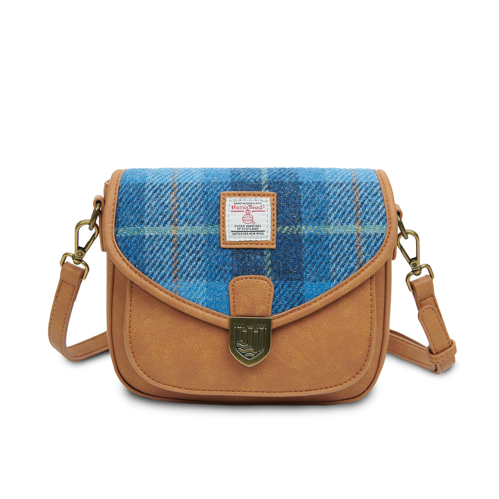 The Mini Saddle Bag – Blue Tartan
