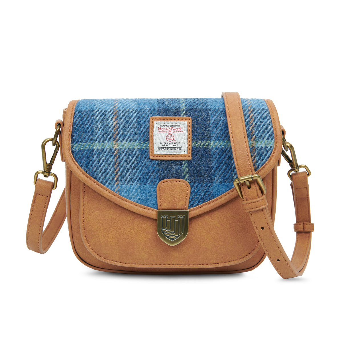 The Mini Saddle Bag – Blue Tartan