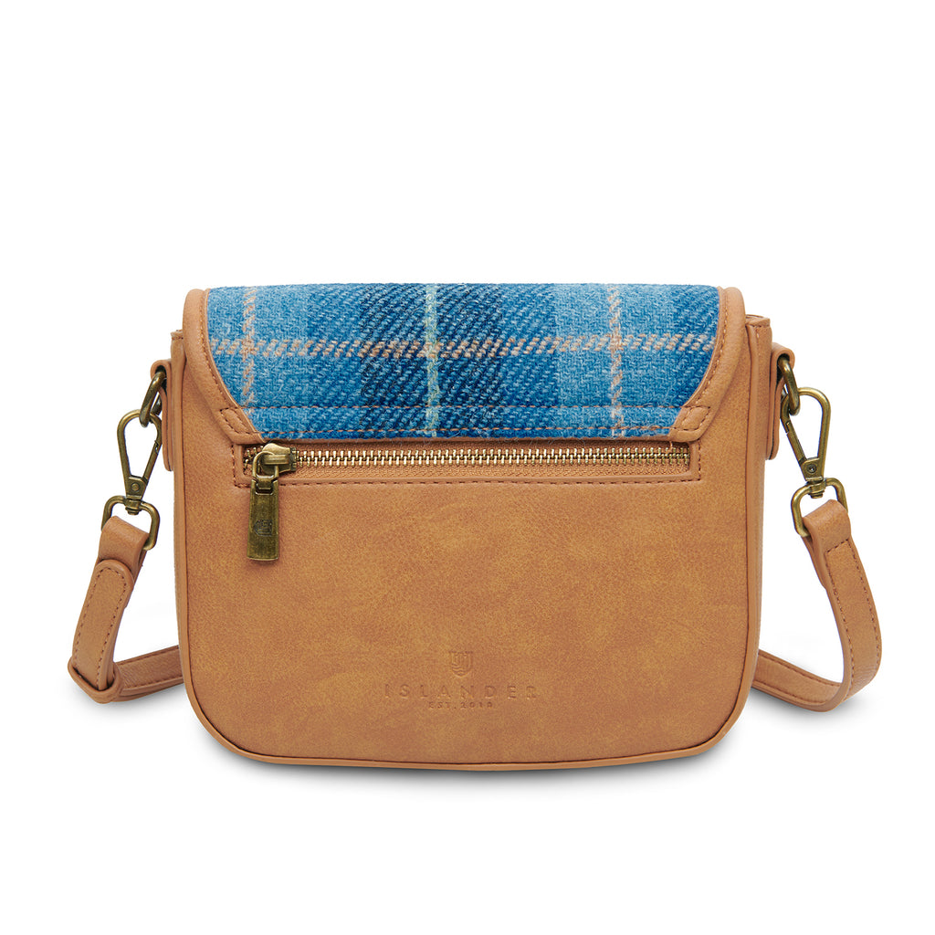 The Mini Saddle Bag – Blue Tartan