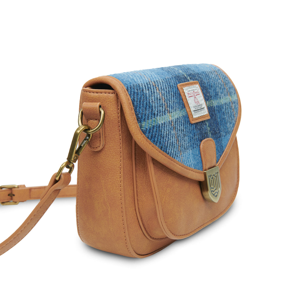 The Mini Saddle Bag – Blue Tartan
